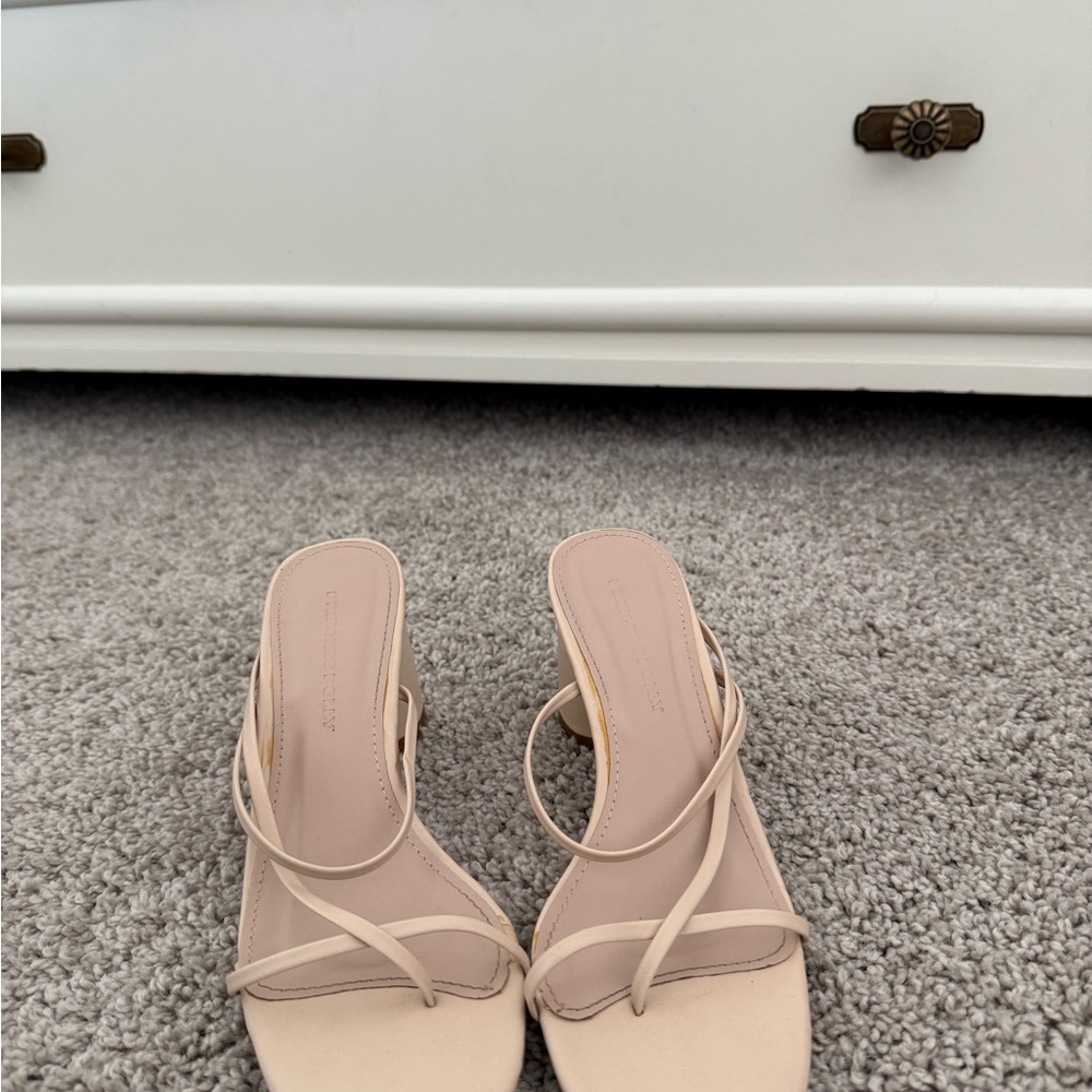 Princess Polly Cream Strappy Sandals